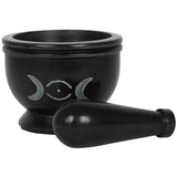 Soap Stone Triple Moon Pestle and Mortar | Angel Clothing