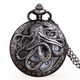 Steampunk Gunmetal Octopus Pocket Watch | Angel Clothing