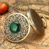 Steampunk Pocket Watch with green Cabochon | Angel Clothing