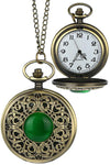 Steampunk Pocket Watch with green Cabochon | Angel Clothing