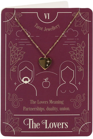 The Lovers Tarot Necklace on Greeting Card | Angel Clothing