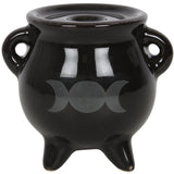 Triple Moon Cauldron Ceramic Incense Holder | Angel Clothing