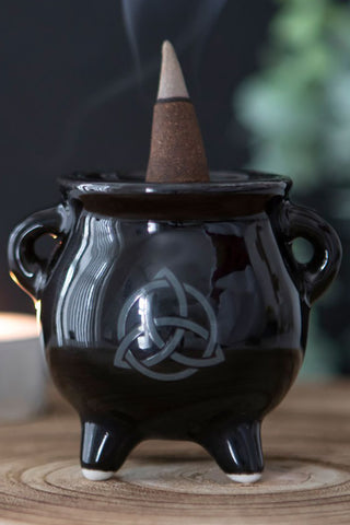 Triquetra Cauldron Ceramic Incense Holder | Angel Clothing
