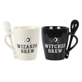 Witch and Wizard Couples Mug and Spoon Set | Angel Clothing