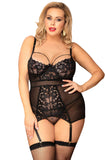 YesX Plus Size Floral Lace Chemise | Angel Clothing