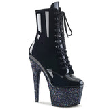 Pleaser ADORE-1020LG Boots Black Glitter | Angel Clothing