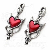 Alchemy Devil Heart Stud Earrings Pair UL17 ULFE22 | Angel Clothing