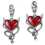 Alchemy Devil Heart Stud Earrings Pair UL17 ULFE22 | Angel Clothing