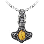 Alchemy Amber Dragon Thorhammer Pendant | Angel Clothing