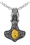Alchemy Amber Dragon Thorhammer Pendant | Angel Clothing
