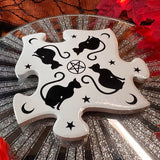 Alchemy Gothic Black Cats Jigsaw Coasters | Angel Clothing