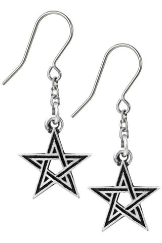 Alchemy Gothic Black Star Earrings E395 | Angel Clothing