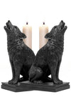 Alchemy Ulula Noctis Wolf Candlestick Pair | Angel Clothing