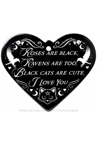 Alchemy Roses Are Black Poetic Heart Trivet | Angel Clothing