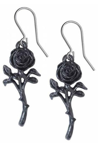Alchemy The Romance of the Black Rose Earrings E421 | Angel Clothing