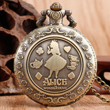 Alice In Wonderland Steampunk Pocket Watch on Necklace Chain | Angel Clothing