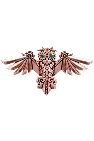 Steampunk Engineerium Aviamore Owl Brooch | Angel Clothing