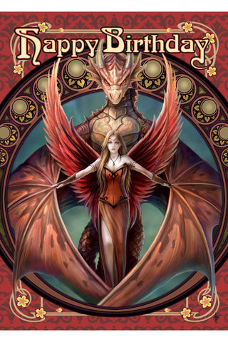Anne Stokes Copperwing Dragon Birthday Card | Angel Clothing