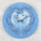 Anne Stokes Unicorn Heart Glass Clock | Angel Clothing