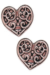 Steampunk Engineerium Valkyrie Heart Earrings | Angel Clothing