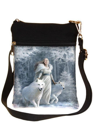Anne Stokes Winter Guardians Wolves Shoulder Bag | Angel Clothing