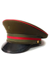 Army Green Military Peaked Cap with Red Trim | Angel Clothing