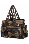 Banned Brown Striped Steampunk Shoulder Bag | Angel Clothing
