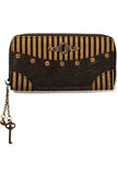Banned Brown Striped Steampunk Wallet | Angel Clothing