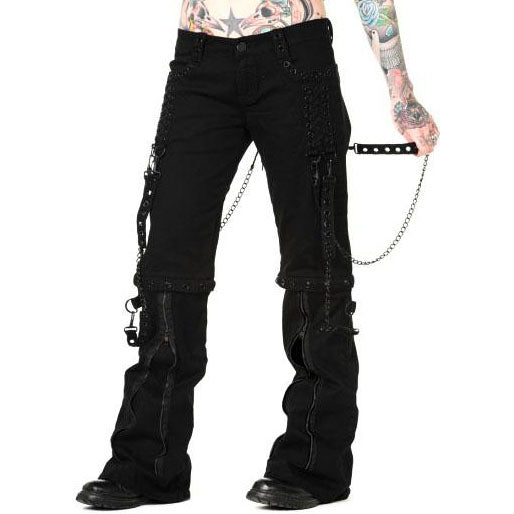 Banned Ladies Zip off Bondage Trousers Shorts Black Chains | Angel Clothing