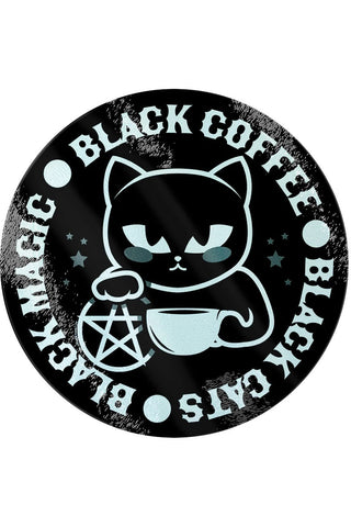 Black Cats, Black Magic, Black Coffee Glass Chopping Board | Angel Clothing
