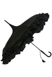 Black Frilled Pagoda Umbrella / Parasol | Angel Clothing