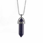 Blue Goldstone Crystal Pendant Necklace | Angel Clothing