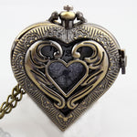 Heart Shaped Pocketwatch Necklace Antique Bronze | Angel Clothing