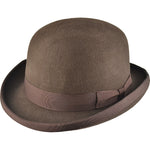 Brown Wool Felt Steampunk Bowler Hat | Angel Clothing