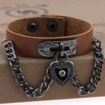 Brown Heart Wrist Cuff Bracelet | Angel Clothing