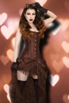 Burleska Elvira Long Steampunk Skirt Brown | Angel Clothing