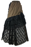 Burleska Luciana Skirt Brown Black Stripe | Angel Clothing