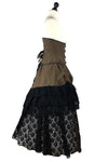 Burleska Luciana Skirt Brown Black Stripe | Angel Clothing