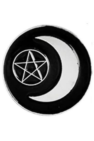 Crescent Moon Pentagram Gothic Pin | Angel Clothing
