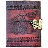 Pentagram Leather Emboss Journal and Lock | Angel Clothing