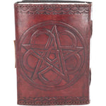 Pentagram Leather Embossed Journal with Lock | Angel Clothing