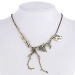 Steampunk Dinosaur Skeleton Necklace Antique Goldtone | Angel Clothing