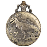 Dinosaur Steampunk Pocket Watch on Necklace Chain | Angel Clothing