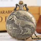 Dinosaur Steampunk Pocket Watch on Necklace Chain | Angel Clothing