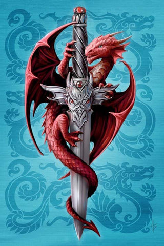 Anne Stokes Dragon and Dagger Card | Angel Clothing
