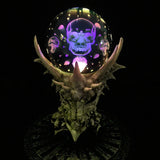 Skeletal Realm Dragon Skull and LED Crystal Orb | Angel Clothing