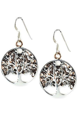 Echt etNox Bronze Silver Plated Tree of Life Earrings | Angel Clothing