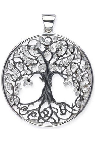 Echt LuxXL Sterling Silver/Black Tree of Life Pendant | Angel Clothing