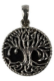 etNox Silver Tree of Life Onyx Pendant | Angel Clothing
