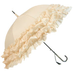 Beige Triple Frill Steampunk Umbrella / Parasol | Angel Clothing
